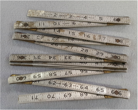 Vtg Lufkin Metal Ruler, 72 Inches Long // No. 1206 // Aluminum and Brass 